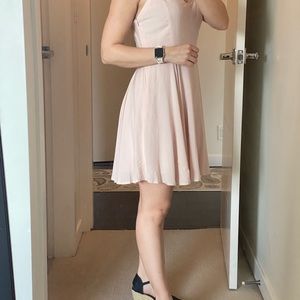 Powder pink cute cocktail dress